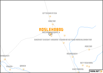 map of Moşleḩābād