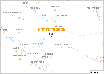 map of Moşţafáābād