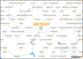 map of Mostečný