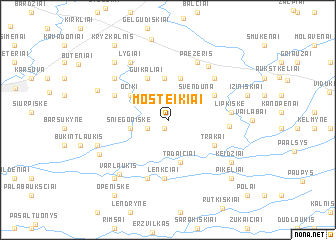 map of Mosteikiai