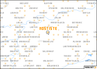 map of Mostiště