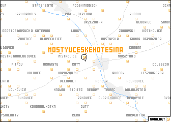 map of Mosty u Českého Těšína