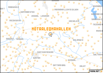 map of Mota‘aleq Maḩalleh