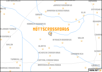 map of Motts Crossroads