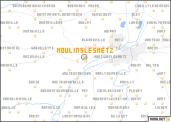 map of Moulins-lès-Metz