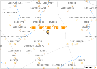 map of Moulins-sur-Céphons