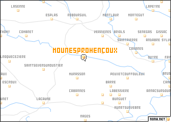 map of Mounes-Prohencoux