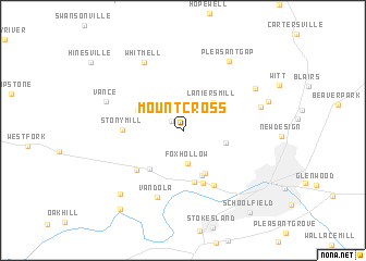 map of Mount Cross