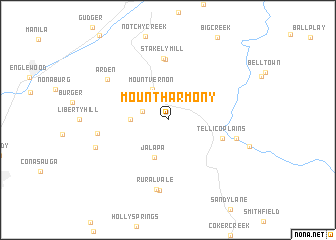 map of Mount Harmony