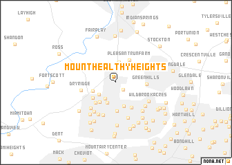 map of Mount Healthy Heights