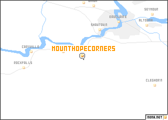 map of Mount Hope Corners
