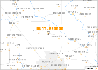 map of Mount Lebanon