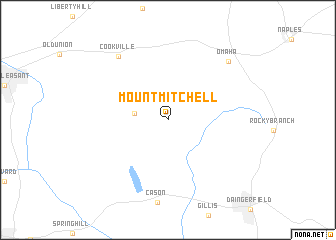 map of Mount Mitchell