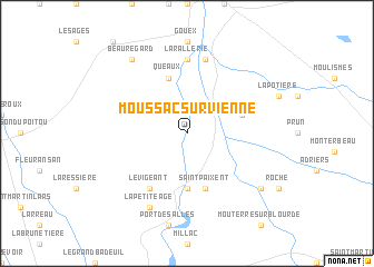 map of Moussac-sur-Vienne