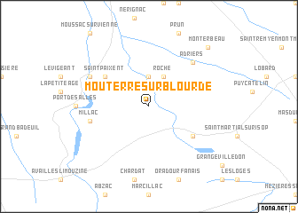 map of Mouterre-sur-Blourde