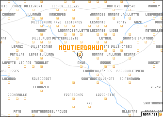 map of Moutier-dʼAhun