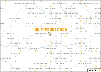 map of Moutier-Malcard