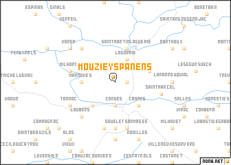 map of Mouzieys-Panens