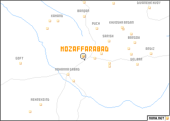 map of Moz̧affarābād