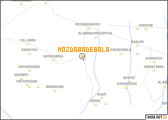 map of Mozdābād-e Bālā