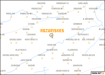 map of Mozūriškės