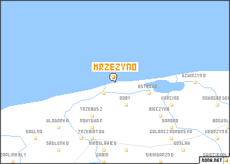 map of Mrzeżyno