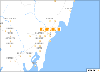 map of Msambweni