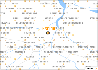 map of Mściów