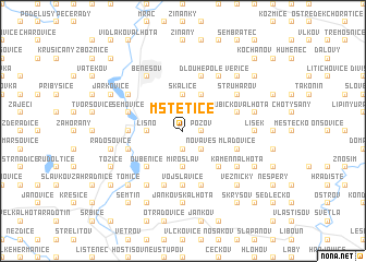 map of Mstětice