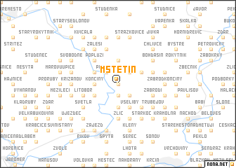 map of Mstětín