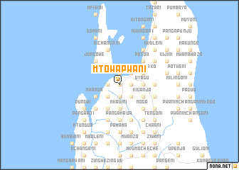 map of Mto wa Pwani
