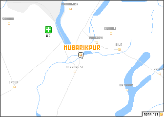 map of Mubārikpur