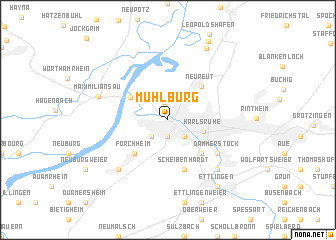 map of Mühlburg