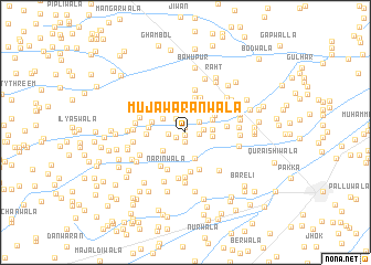 map of Mujāwarānwāla