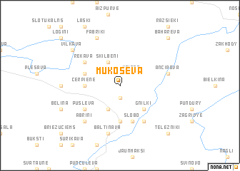 map of Mukoševa