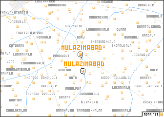 map of Mulāzimābād