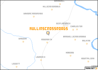 map of Mullins Crossroads