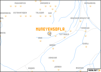 map of Mūneyeh Soflá