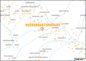 map of Mūsáābād-e Tomandar