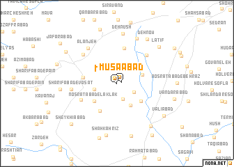 map of Mūsáābād