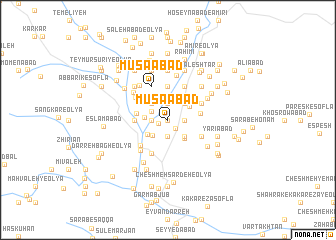 map of Mūsáābād