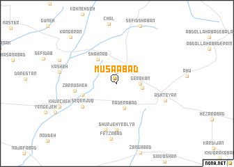 map of Mūsáābād