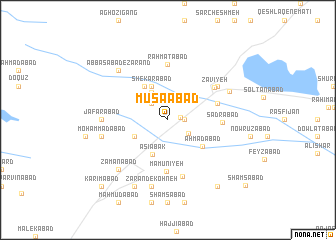 map of Mūsáābād