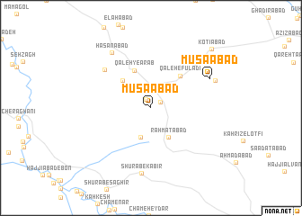 map of Mūsáābād