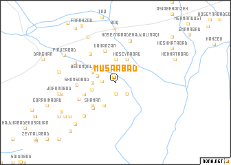 map of Mūsáābād