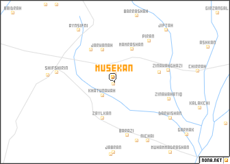map of Musekān