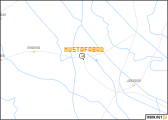 map of Mustafābād