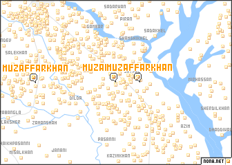 map of Muzaffar Khān