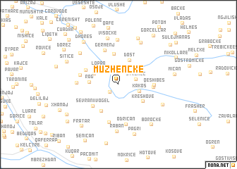 map of Muzhenckë