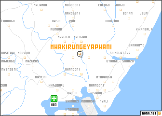 map of Mwakirunge ya Pwani
